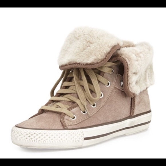 sherpa lined high top sneakers